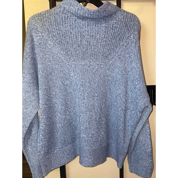 NIC+ZOE Mixed Stitch Funnel Neck Sweater size L Cotton Blend NWT - Picture 4 of 9